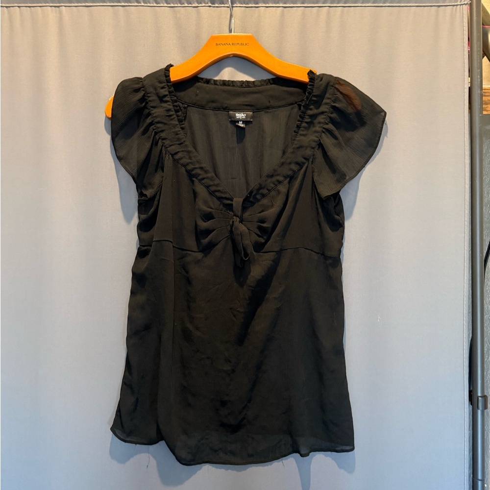 Mossimo Supply Co. Black Ruffled Blouse